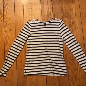 J. Crew navy and white striped top